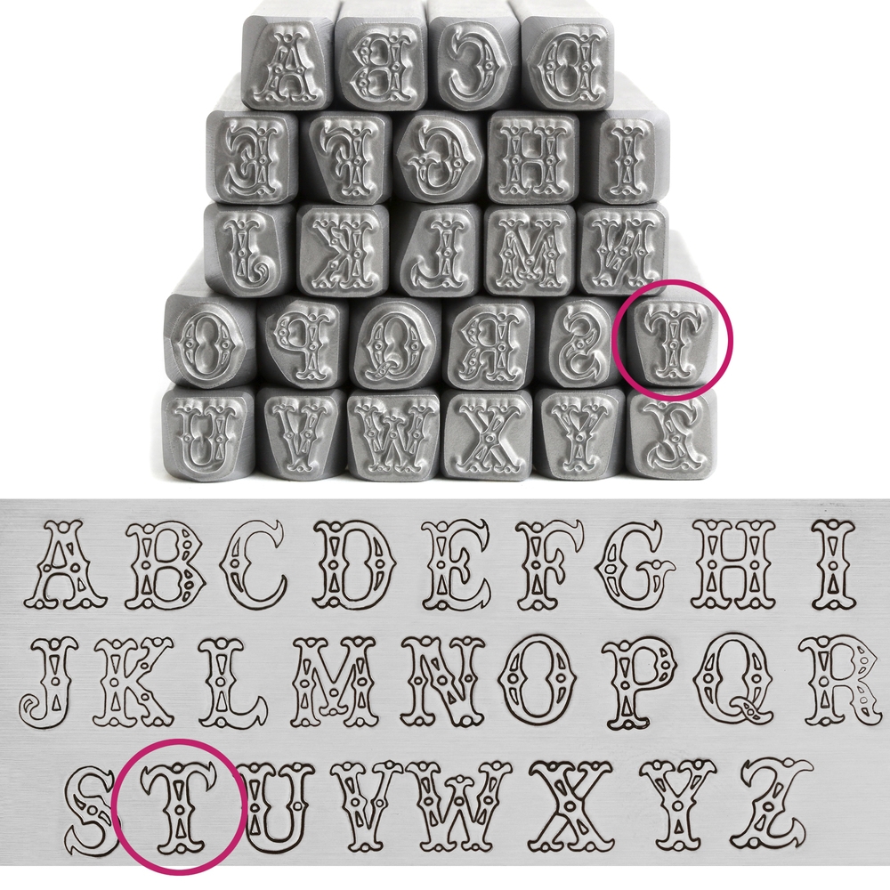 Metal Stamping Tools Cowgirl Carnival Letter "T" 7mm - Beaducation Original